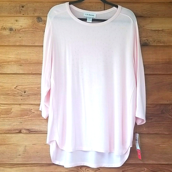 Light Pink 3/4 Sleeve Lightweight Sweater - Picture 1 of 6